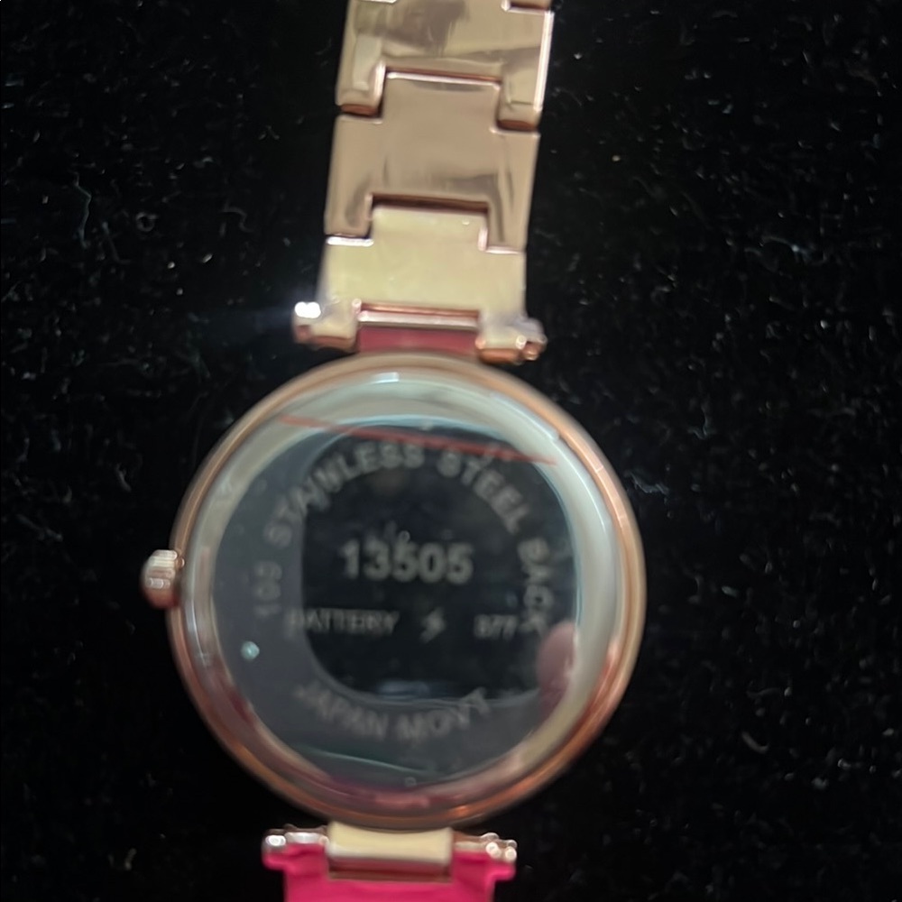 Rose Gold Watch with Crystal Accents - Picture 5 of 7